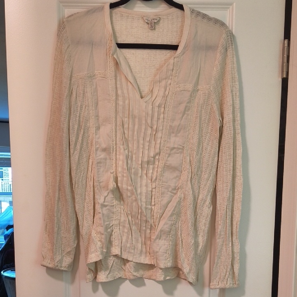 Lucky Brand Cream Textured Blouse